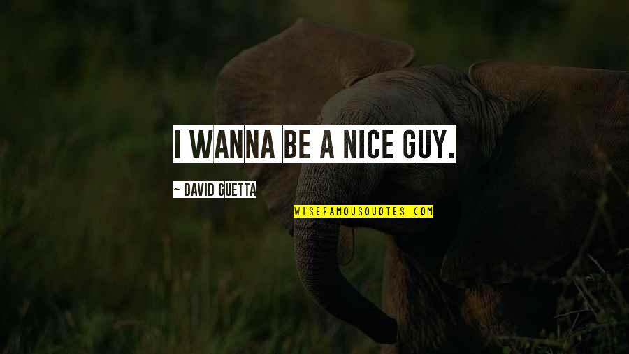 Guetta Quotes By David Guetta: I wanna be a nice guy.