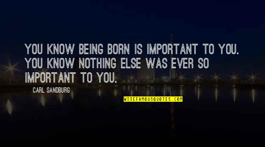 Guevaras Income Quotes By Carl Sandburg: You know being born is important to you. Guevaras Income Quotes By Carl Sandburg: You know being born is important to you.
