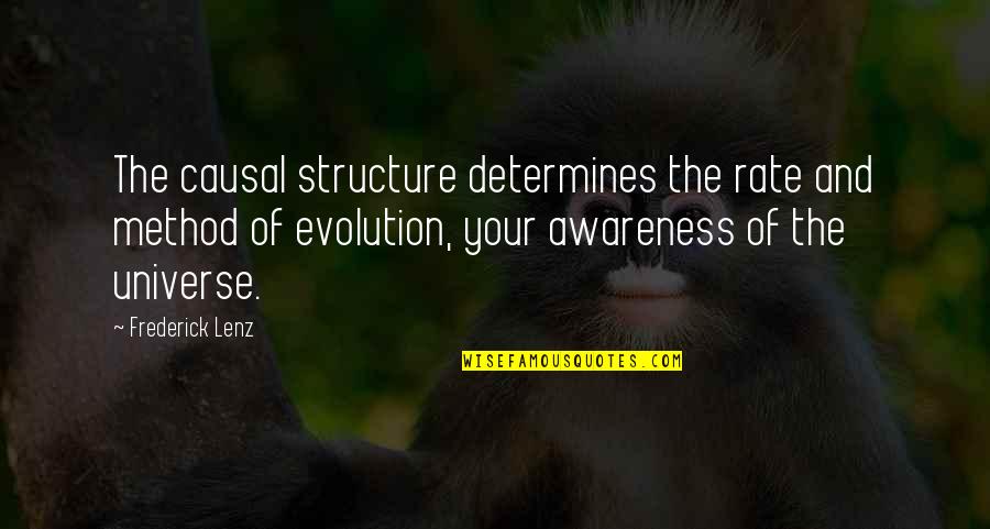 Guiao De Teatro Quotes By Frederick Lenz: The causal structure determines the rate and method Guiao De Teatro Quotes By Frederick Lenz: The causal structure determines the rate and method