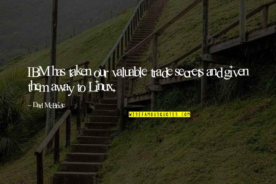 Guided By Angels Quotes By Darl McBride: IBM has taken our valuable trade secrets and