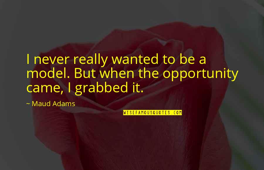 Guilera Cava Quotes By Maud Adams: I never really wanted to be a model.