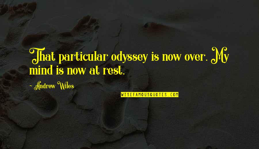 Guilhem Cayzac Quotes By Andrew Wiles: That particular odyssey is now over. My mind Guilhem Cayzac Quotes By Andrew Wiles: That particular odyssey is now over. My mind