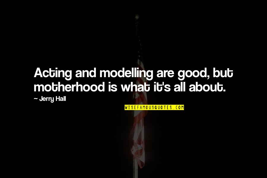 Guilhermino Encarnacao Quotes By Jerry Hall: Acting and modelling are good, but motherhood is