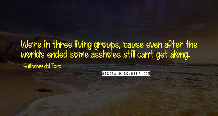 Guillermo Del Toro quotes: We're in three living groups, 'cause even after the world's ended some assholes still can't get along.