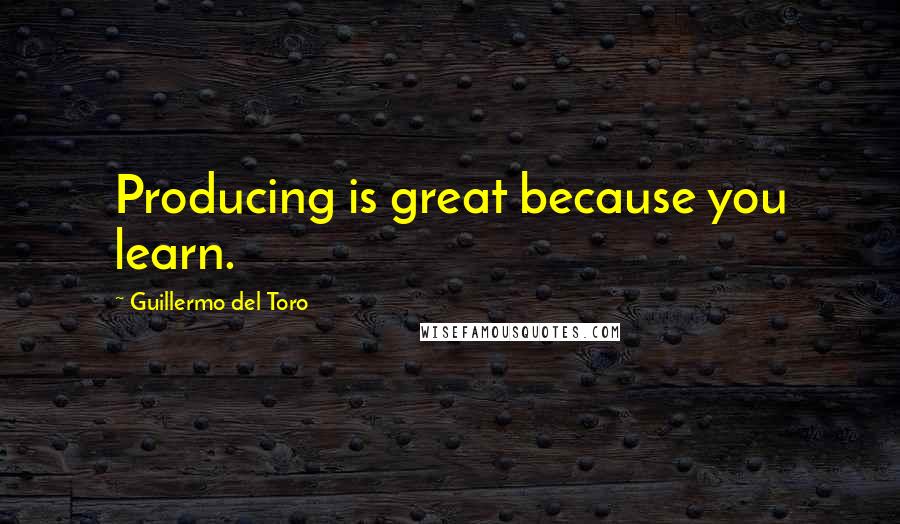 Guillermo Del Toro quotes: Producing is great because you learn.