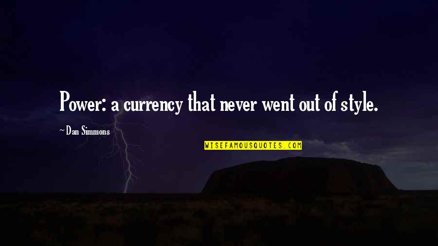 Guillotina Francesa Quotes By Dan Simmons: Power: a currency that never went out of Guillotina Francesa Quotes By Dan Simmons: Power: a currency that never went out of