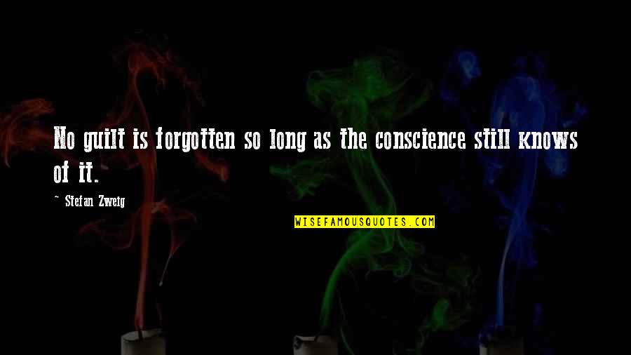 Guilt And Conscience Quotes By Stefan Zweig: No guilt is forgotten so long as the