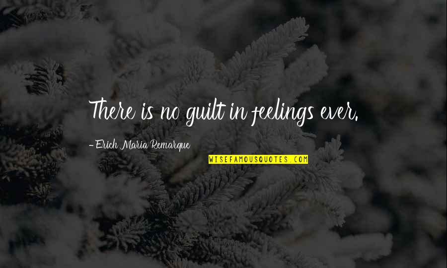 Guilt Feelings Quotes By Erich Maria Remarque: There is no guilt in feelings ever.