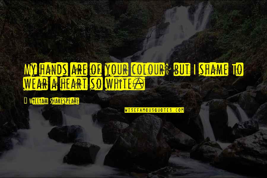 Guilt Shame Quotes By William Shakespeare: My hands are of your colour; but I