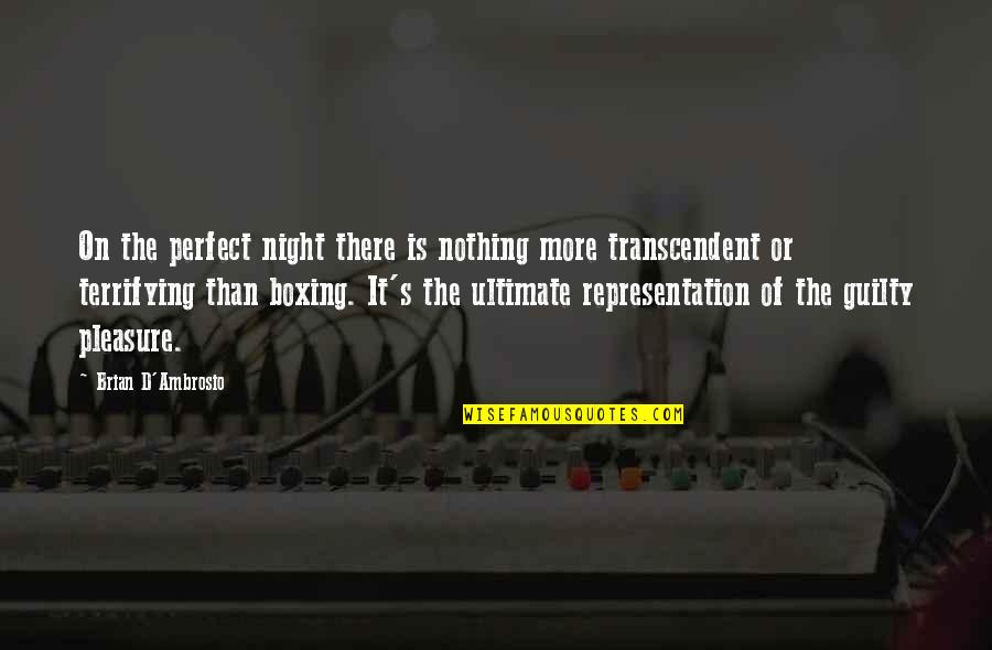 Guilt's Quotes By Brian D'Ambrosio: On the perfect night there is nothing more