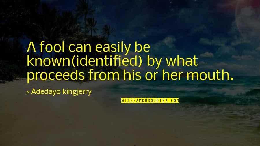 Guirlandes Led Quotes By Adedayo Kingjerry: A fool can easily be known(identified) by what Guirlandes Led Quotes By Adedayo Kingjerry: A fool can easily be known(identified) by what