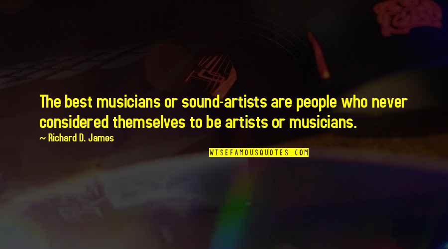 Guirlandes Led Quotes By Richard D. James: The best musicians or sound-artists are people who Guirlandes Led Quotes By Richard D. James: The best musicians or sound-artists are people who