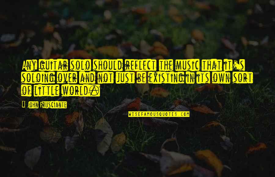Guitar And Music Quotes By John Frusciante: Any guitar solo should reflect the music that