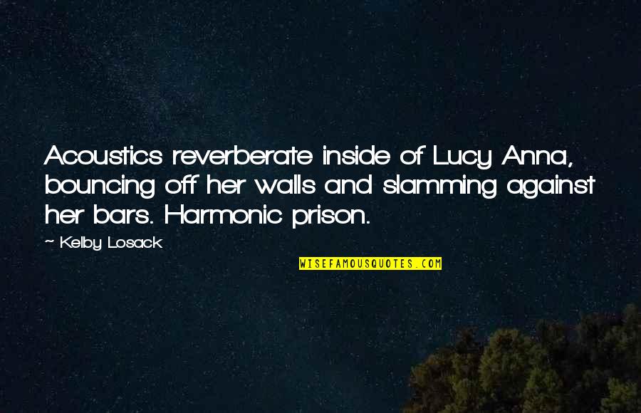 Guitar And Music Quotes By Kelby Losack: Acoustics reverberate inside of Lucy Anna, bouncing off