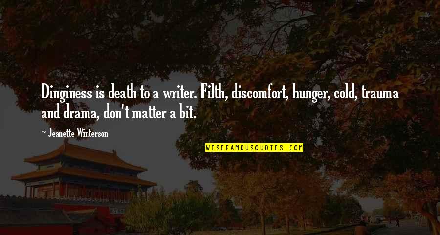 Gul Panag Quotes By Jeanette Winterson: Dinginess is death to a writer. Filth, discomfort,