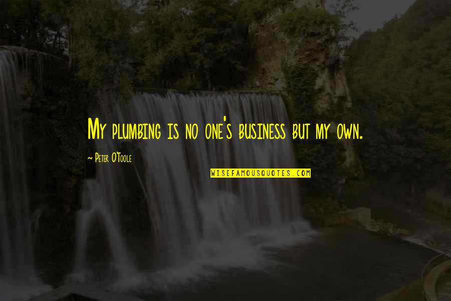 Gulali Staboi Quotes By Peter O'Toole: My plumbing is no one's business but my Gulali Staboi Quotes By Peter O'Toole: My plumbing is no one's business but my