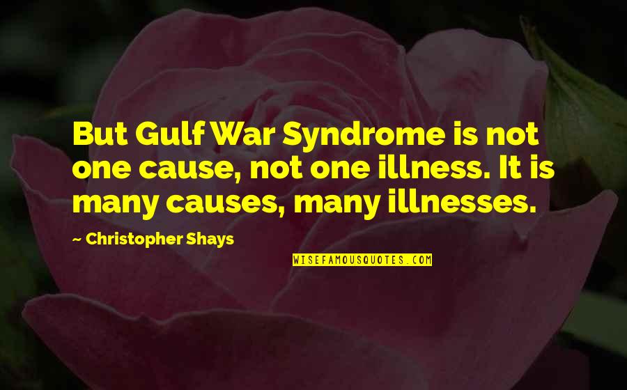 Gulf War 1 Quotes By Christopher Shays: But Gulf War Syndrome is not one cause,