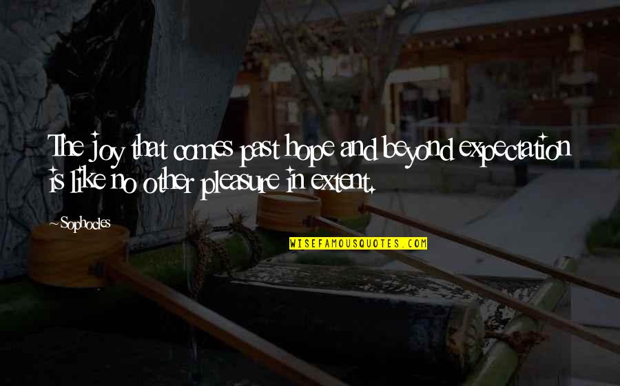 Gulland Broadforks Quotes By Sophocles: The joy that comes past hope and beyond Gulland Broadforks Quotes By Sophocles: The joy that comes past hope and beyond