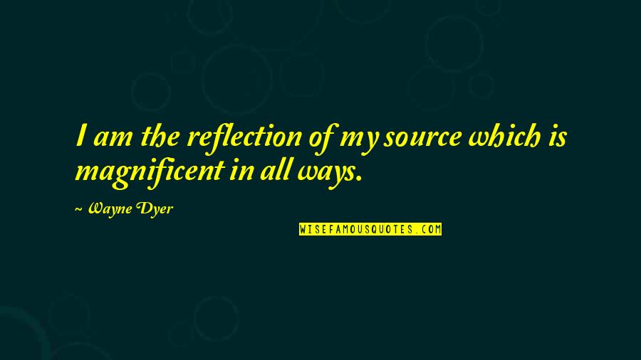 Gullible Ppl Quotes By Wayne Dyer: I am the reflection of my source which