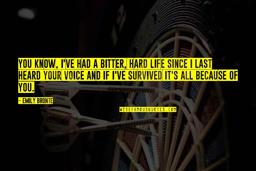 Gullord Solder Quotes By Emily Bronte: You know, I've had a bitter, hard life Gullord Solder Quotes By Emily Bronte: You know, I've had a bitter, hard life