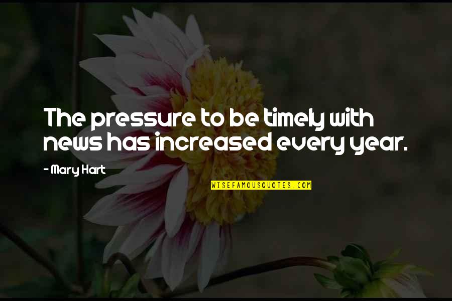 Gulotta Quotes By Mary Hart: The pressure to be timely with news has