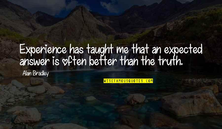 Gumilang Hardjakoesoema Quotes By Alan Bradley: Experience has taught me that an expected answer