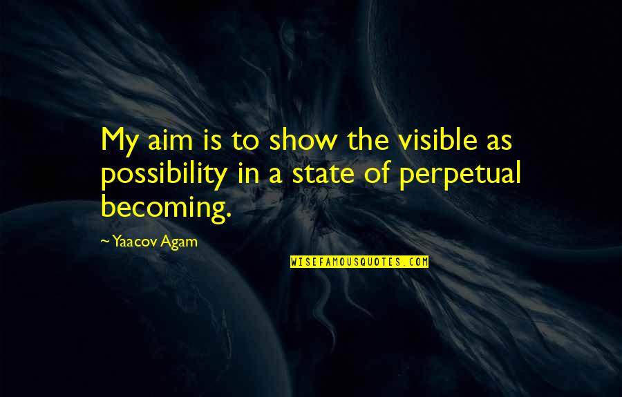 Gun Grabbing Quotes By Yaacov Agam: My aim is to show the visible as