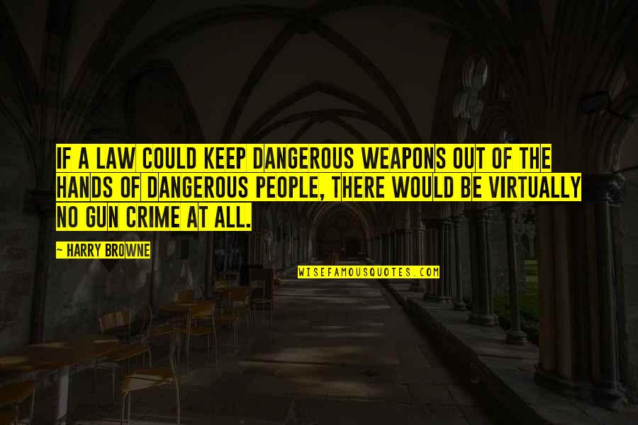 Gun Law Quotes By Harry Browne: If a law could keep dangerous weapons out