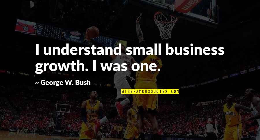 Gun Violence In America Quotes By George W. Bush: I understand small business growth. I was one.