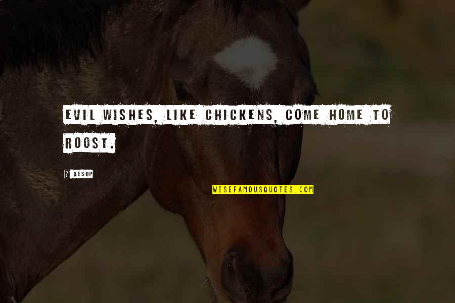 Gundula Bavendamm Quotes By Aesop: Evil wishes, like chickens, come home to roost.