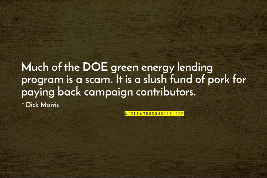 Gunfire Games Quotes By Dick Morris: Much of the DOE green energy lending program