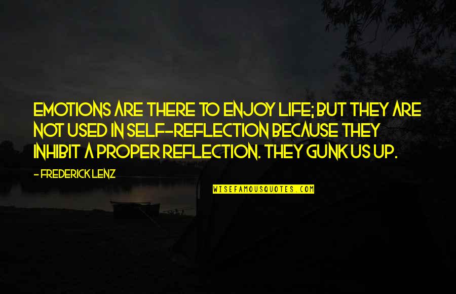 Gunk Quotes By Frederick Lenz: Emotions are there to enjoy life; but they