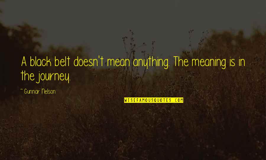 Gunnar Quotes By Gunnar Nelson: A black belt doesn't mean anything. The meaning