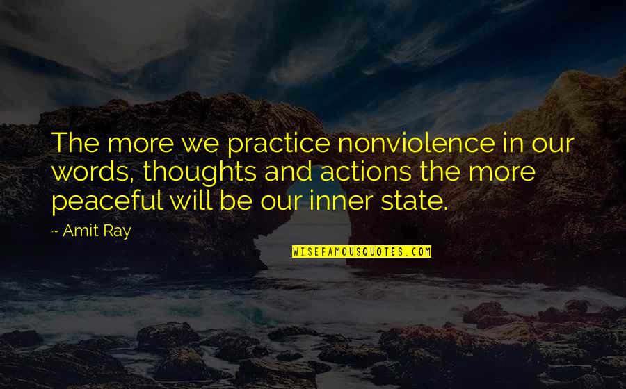 Guns In Hindi Quotes By Amit Ray: The more we practice nonviolence in our words,