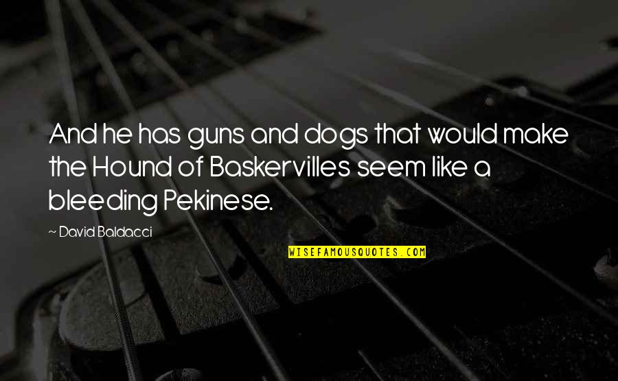 Guns Quotes By David Baldacci: And he has guns and dogs that would