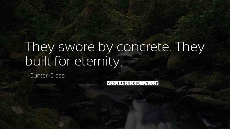 Gunter Grass quotes: They swore by concrete. They built for eternity.