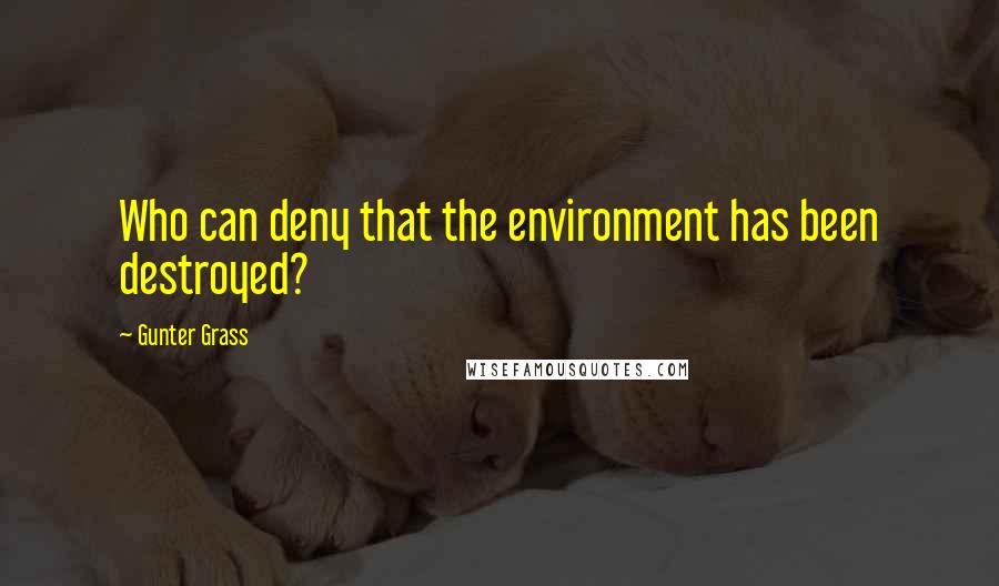 Gunter Grass quotes: Who can deny that the environment has been destroyed?