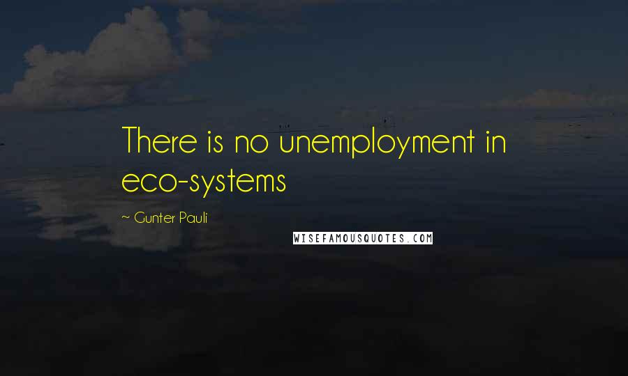 Gunter Pauli quotes: There is no unemployment in eco-systems