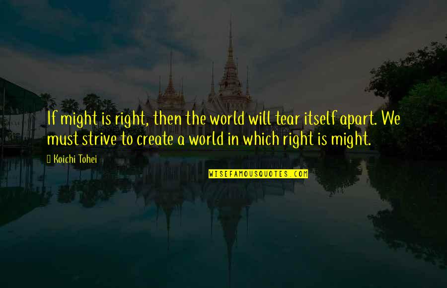 Guntram Wolf Quotes By Koichi Tohei: If might is right, then the world will