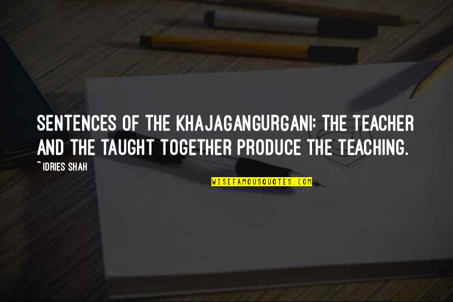 Gurgani Quotes By Idries Shah: SENTENCES OF THE KHAJAGANGURGANI: The teacher and the