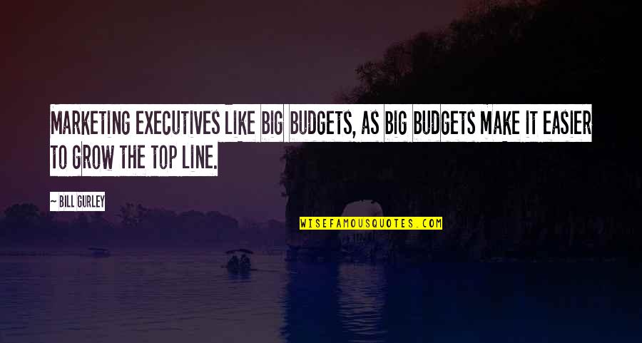 Gurley Quotes By Bill Gurley: Marketing executives like big budgets, as big budgets