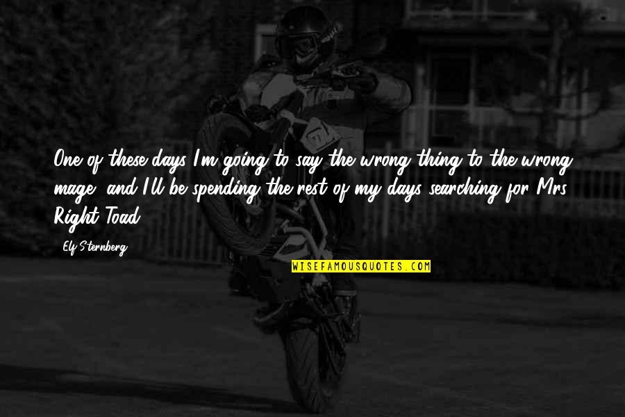 Gurren Lagann Drill Quotes By Elf Sternberg: One of these days I'm going to say