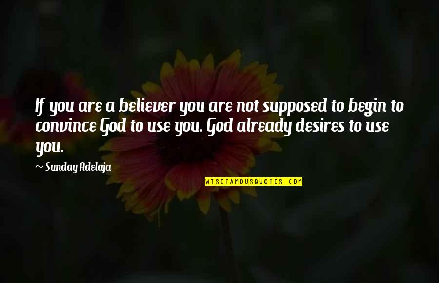 Guru In Sanskrit Quotes By Sunday Adelaja: If you are a believer you are not