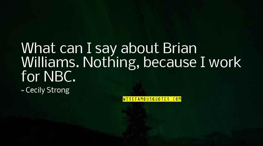Guru Tegh Bahadur Quotes By Cecily Strong: What can I say about Brian Williams. Nothing,
