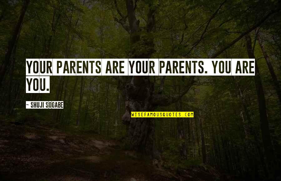 Guscio Tartaruga Quotes By Shuji Sogabe: Your parents are your parents. You are you.