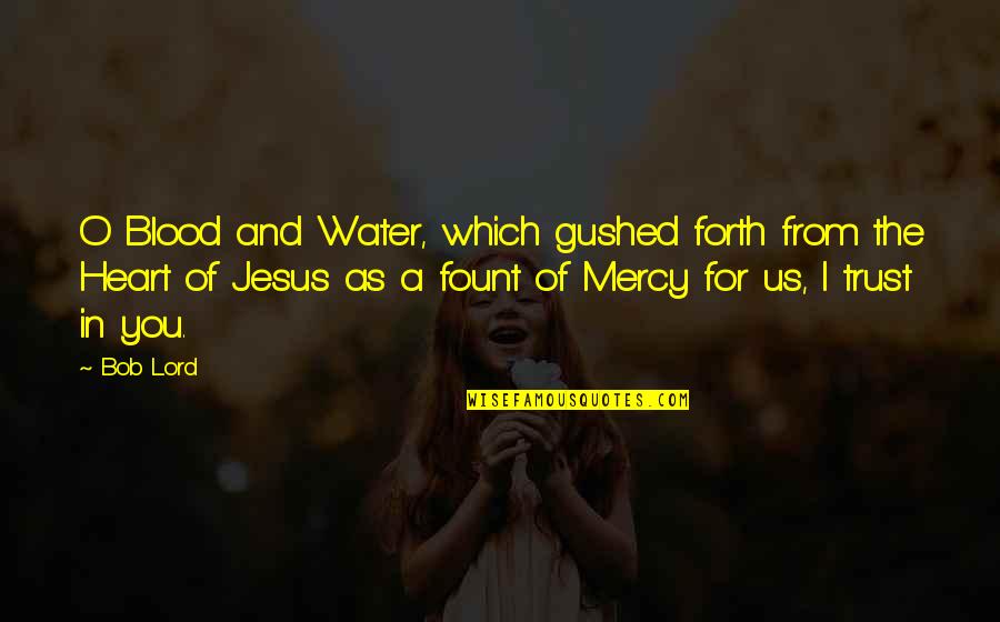 Gushed Out Quotes By Bob Lord: O Blood and Water, which gushed forth from