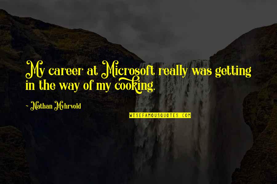 Gussied Up Grooming Quotes By Nathan Myhrvold: My career at Microsoft really was getting in Gussied Up Grooming Quotes By Nathan Myhrvold: My career at Microsoft really was getting in