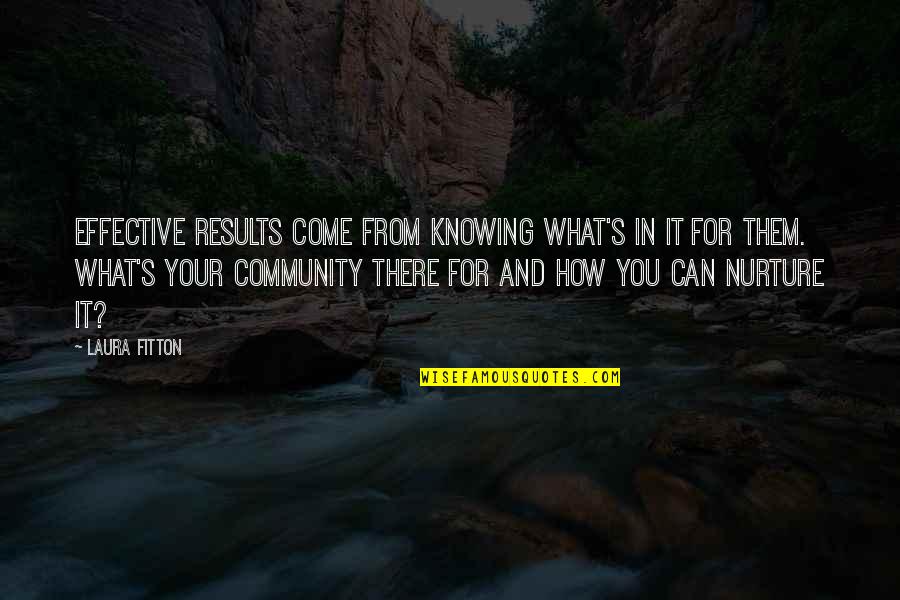 Gustadolf Quotes By Laura Fitton: Effective results come from knowing what's in it Gustadolf Quotes By Laura Fitton: Effective results come from knowing what's in it