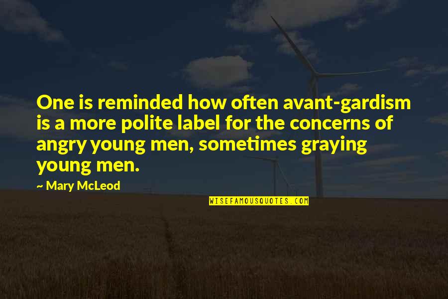 Gustav Hasford Quotes By Mary McLeod: One is reminded how often avant-gardism is a