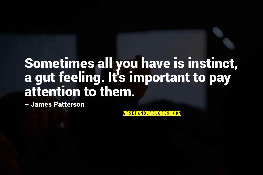 Gut Feeling Quotes By James Patterson: Sometimes all you have is instinct, a gut